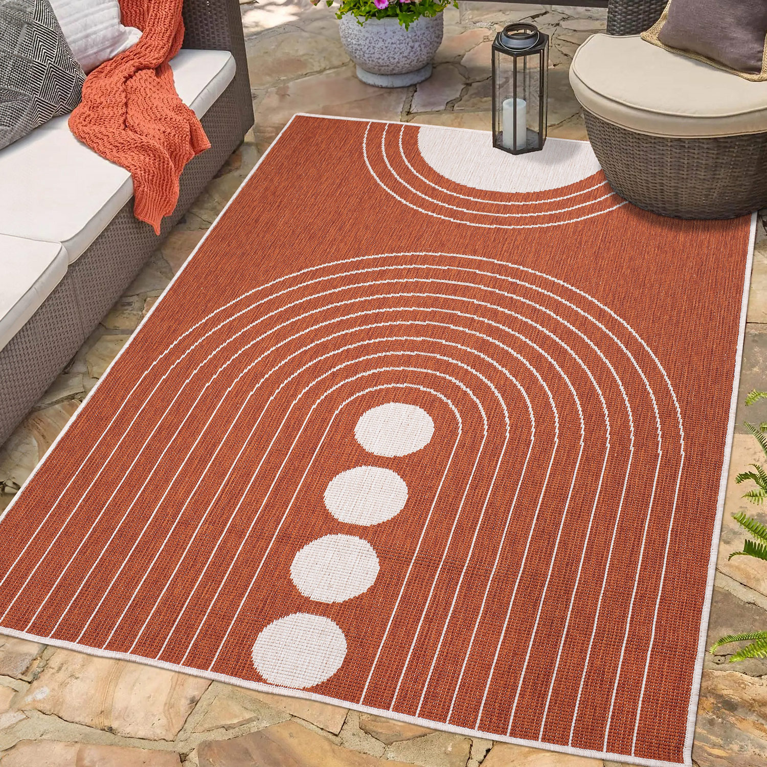 Duo Buitenkleed - Dubbelzijdig - In & Outdoor - Weerbestendig Tuinkleed - Terra Creme