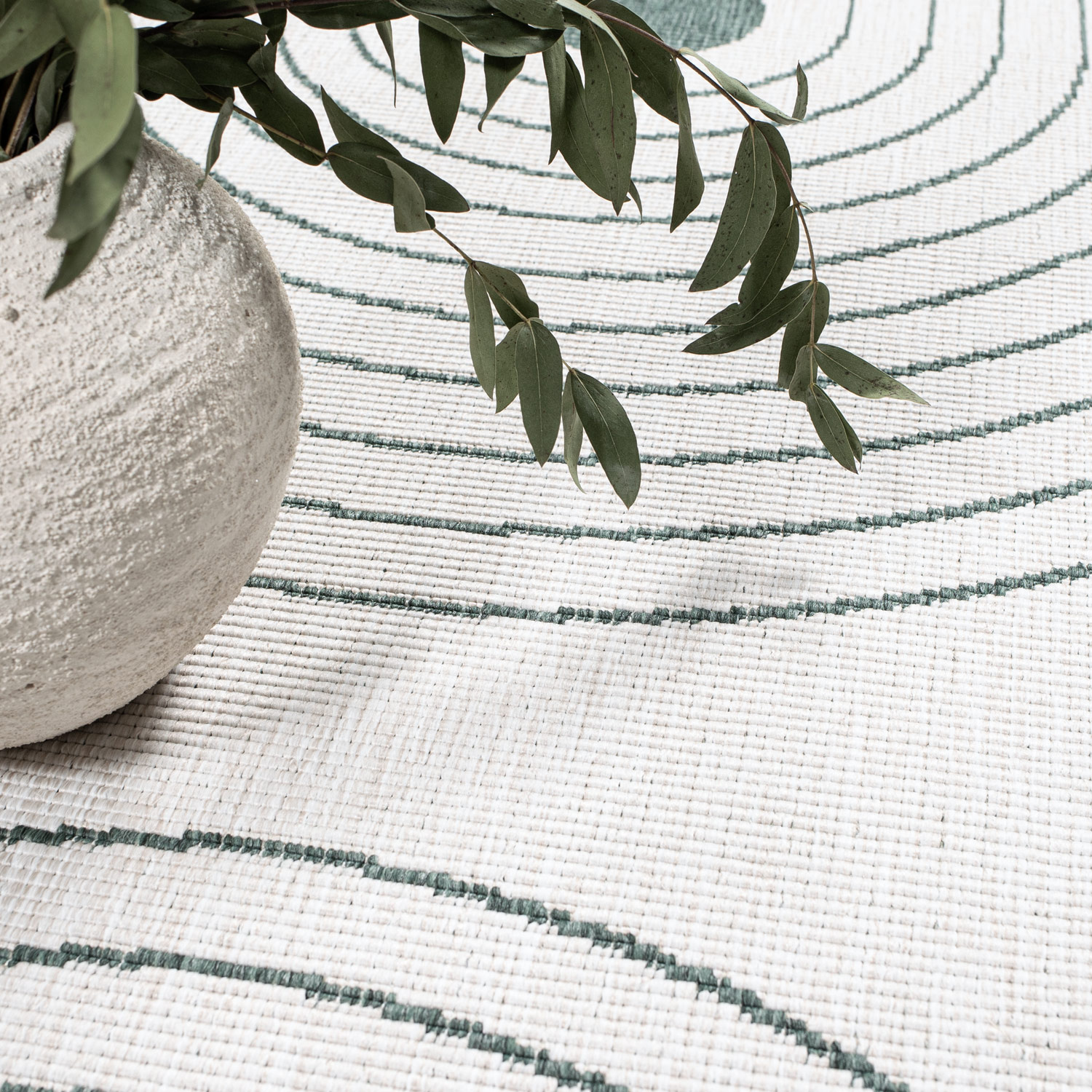 Duo Buitenkleed - Dubbelzijdig - In & Outdoor - Weerbestendig Tuinkleed - Creme Groen