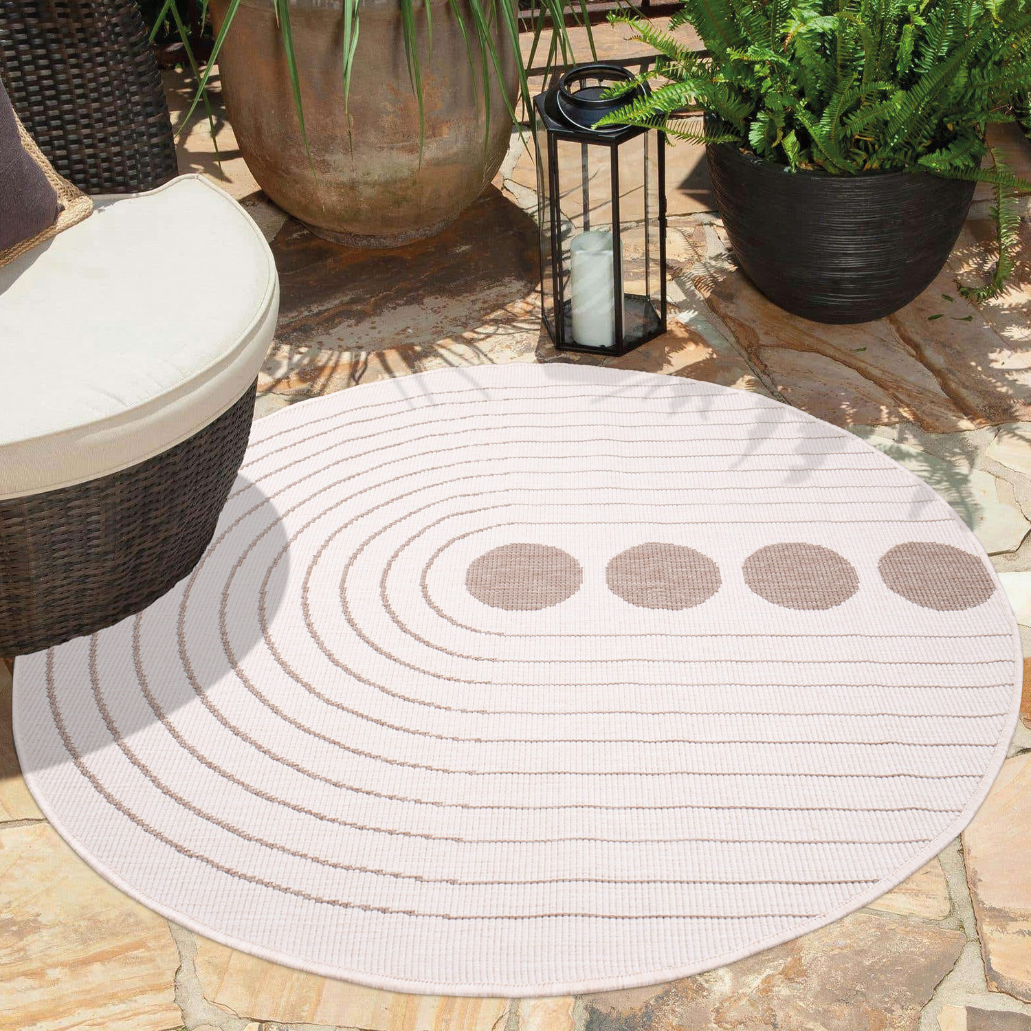 Duo Buitenkleed - Dubbelzijdig - In & Outdoor - Weerbestendig Tuinkleed - Creme Beige