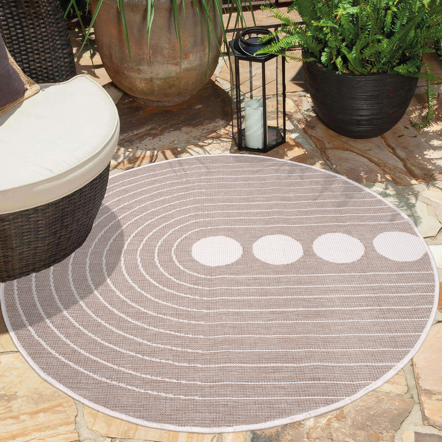 Duo Buitenkleed - Dubbelzijdig - In & Outdoor - Weerbestendig Tuinkleed - Creme Beige