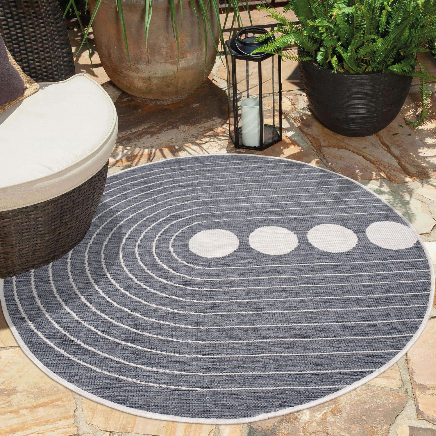 Duo Buitenkleed - Dubbelzijdig - In & Outdoor - Weerbestendig Tuinkleed - Grijs