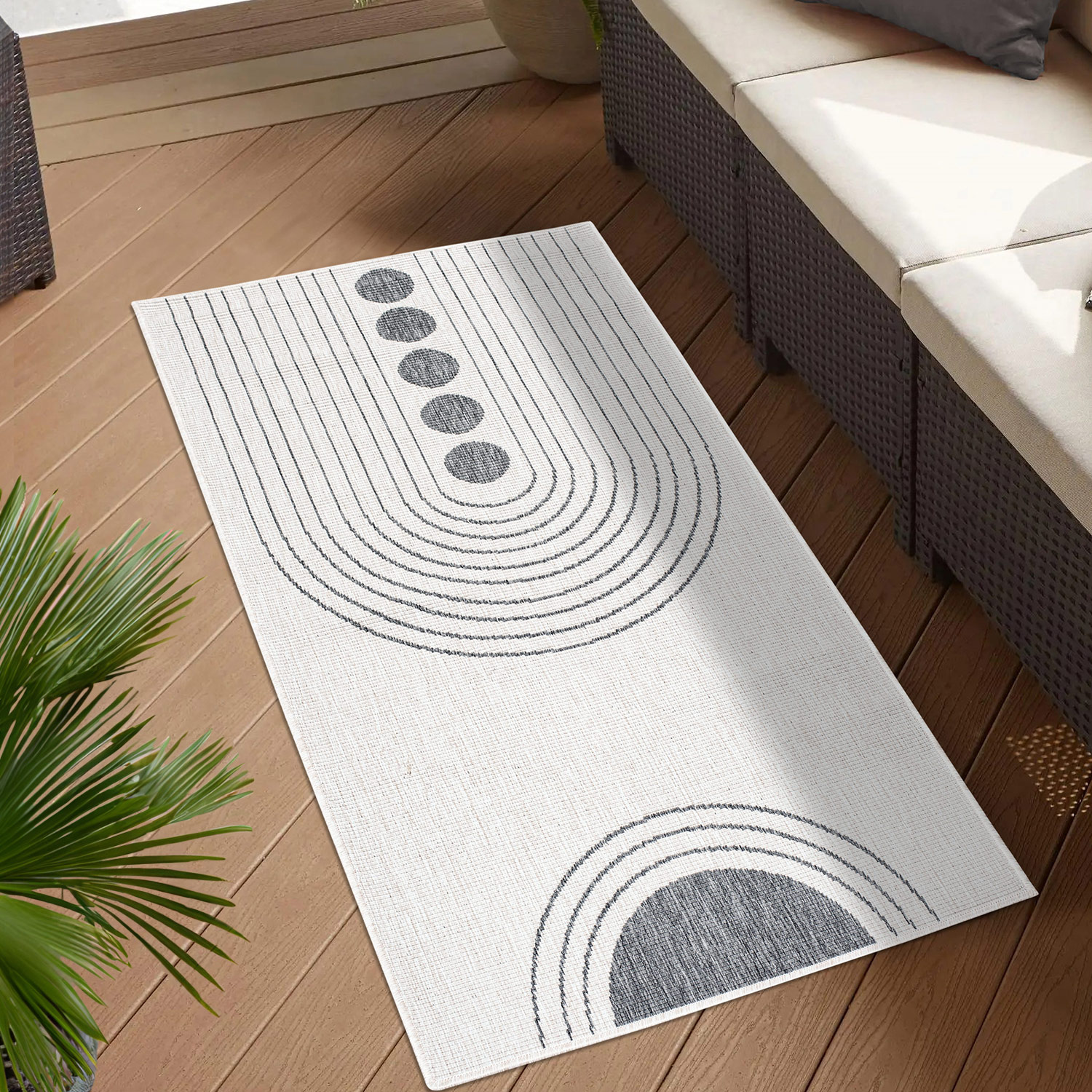 Duo Buitenkleed - Dubbelzijdig - In & Outdoor - Weerbestendig Tuinkleed - Grijs