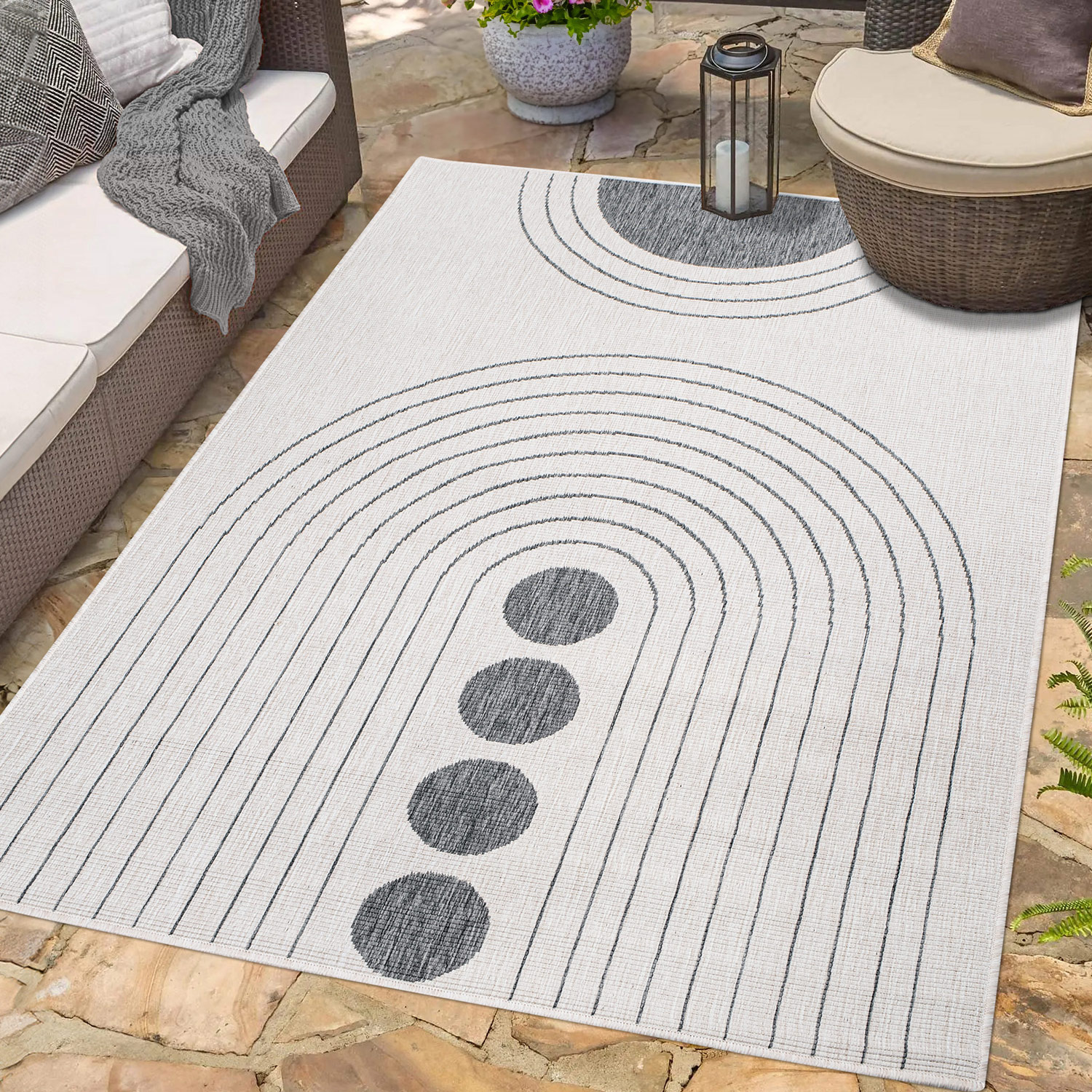Duo Buitenkleed - Dubbelzijdig - In & Outdoor - Weerbestendig Tuinkleed - Grijs