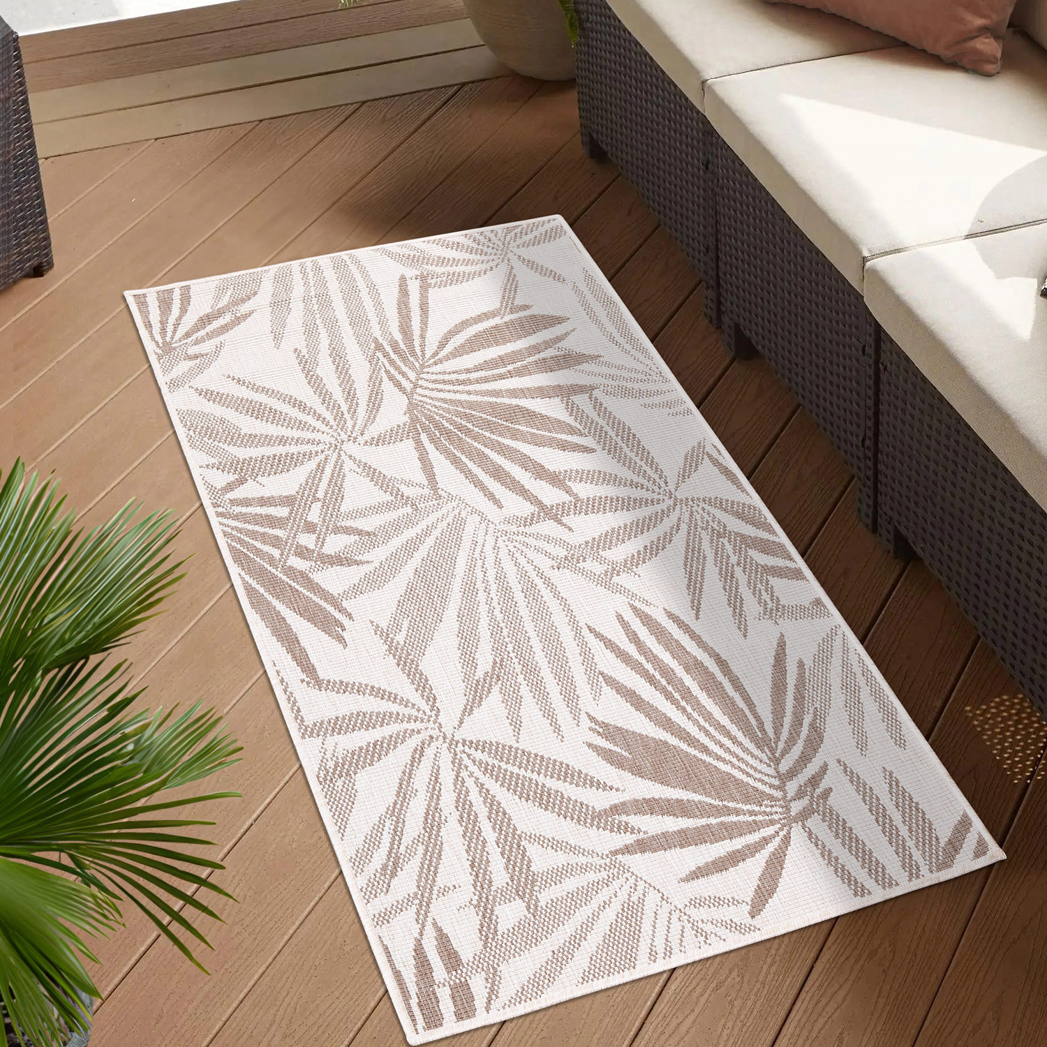 Duo Buitenkleed - Dubbelzijdig - In & Outdoor - Weerbestendig Tuinkleed - Beige