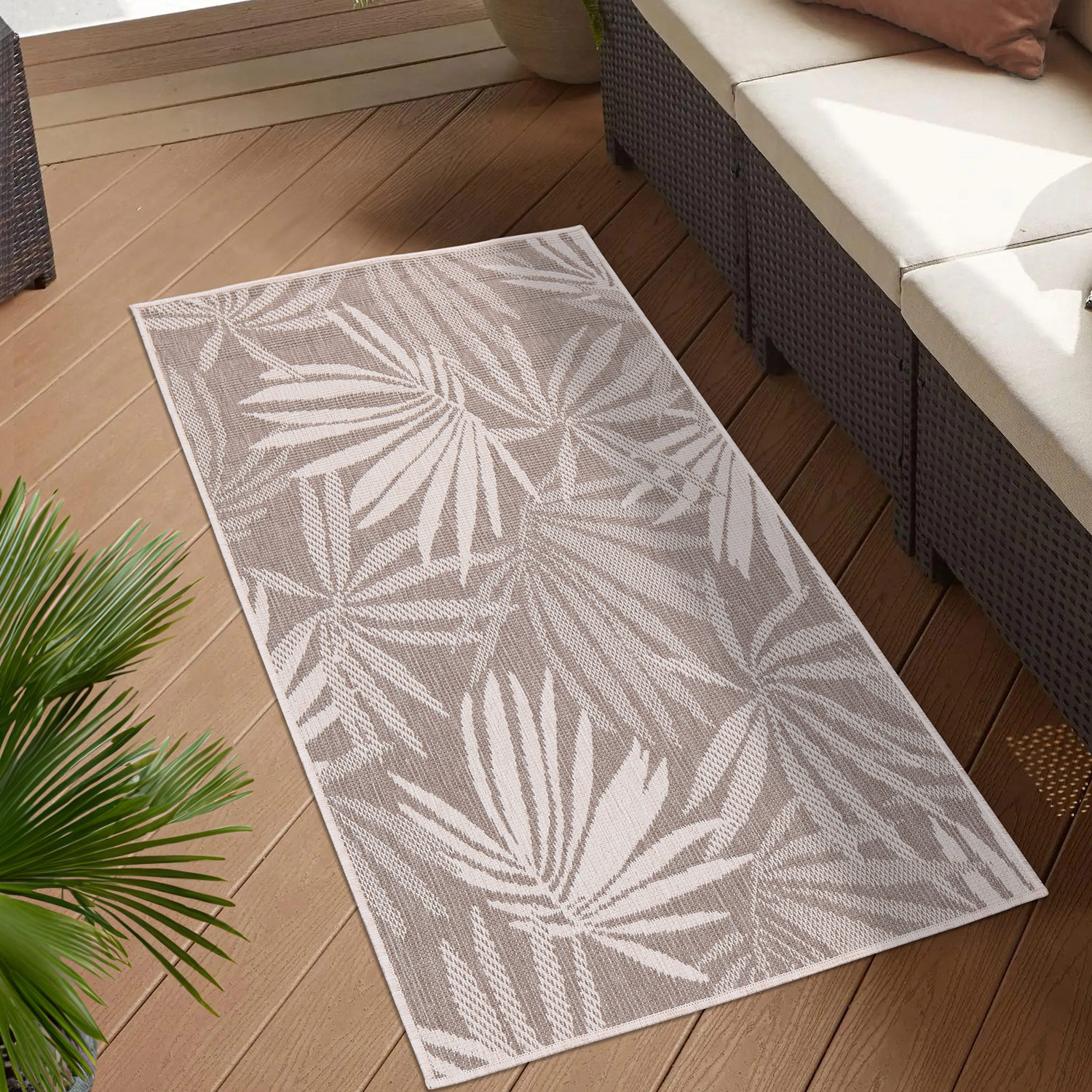 Duo Buitenkleed - Dubbelzijdig - In & Outdoor - Weerbestendig Tuinkleed - Beige