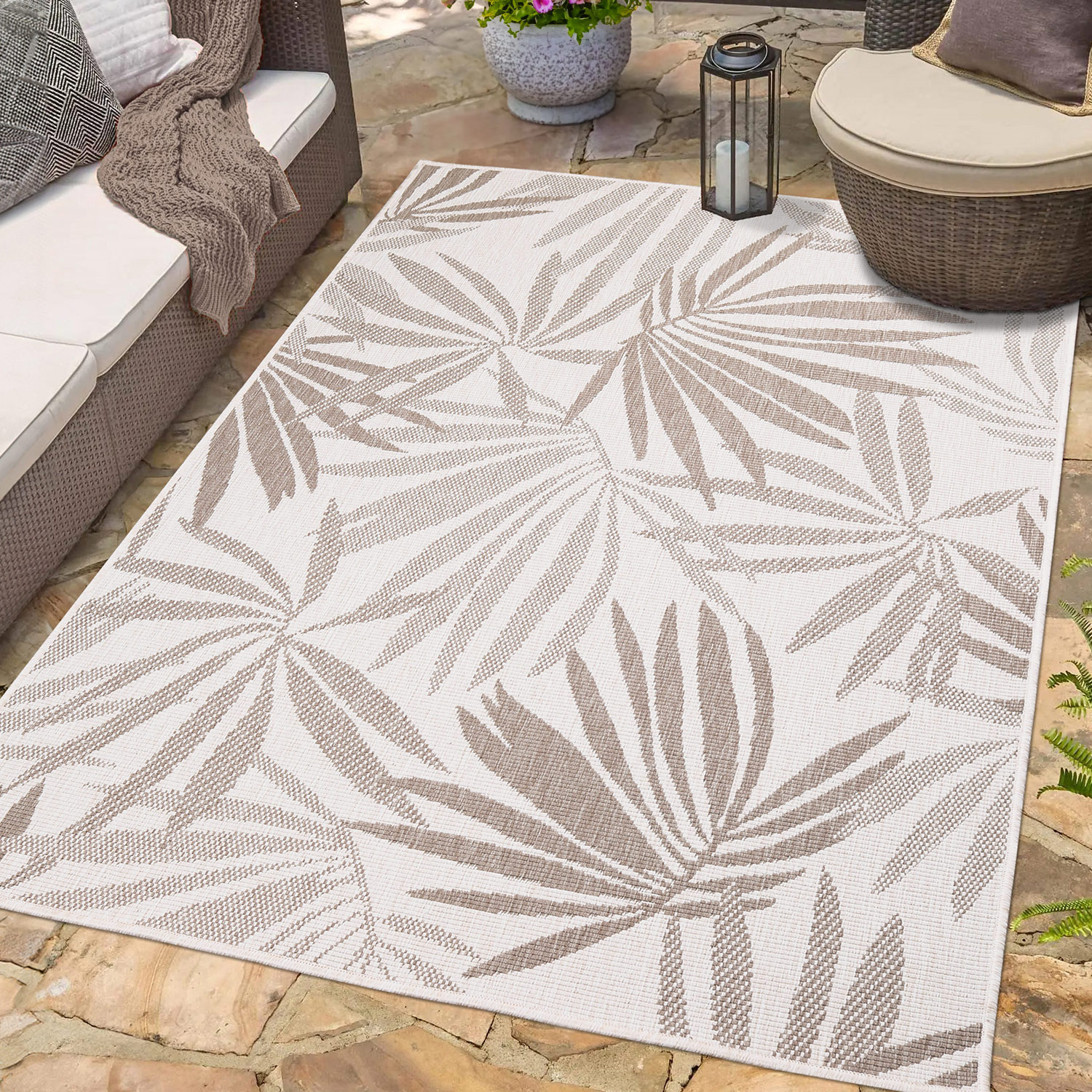 Duo Buitenkleed - Dubbelzijdig - In & Outdoor - Weerbestendig Tuinkleed - Beige
