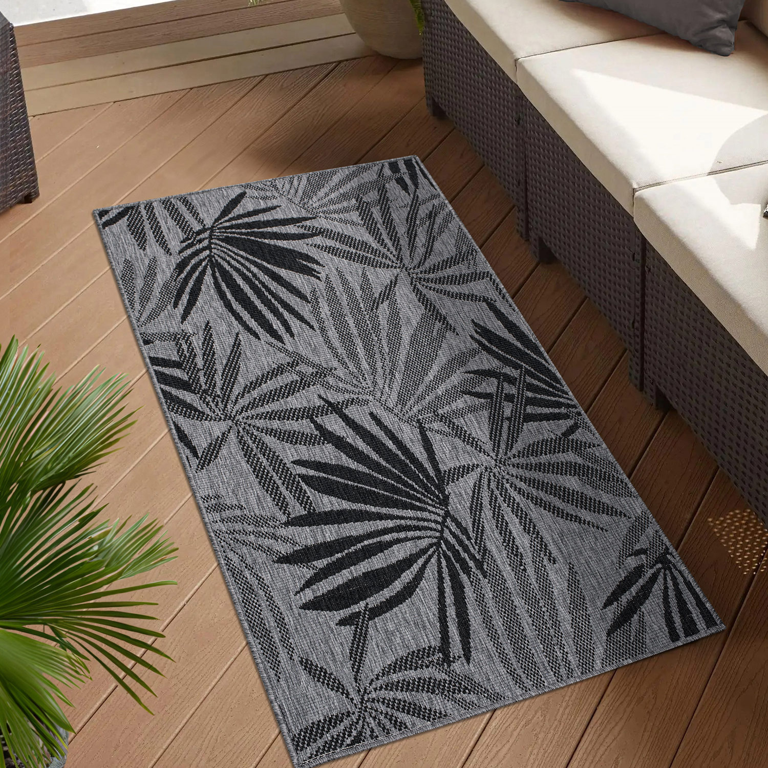 Duo Buitenkleed - Dubbelzijdig - In & Outdoor - Weerbestendig Tuinkleed - Grijs