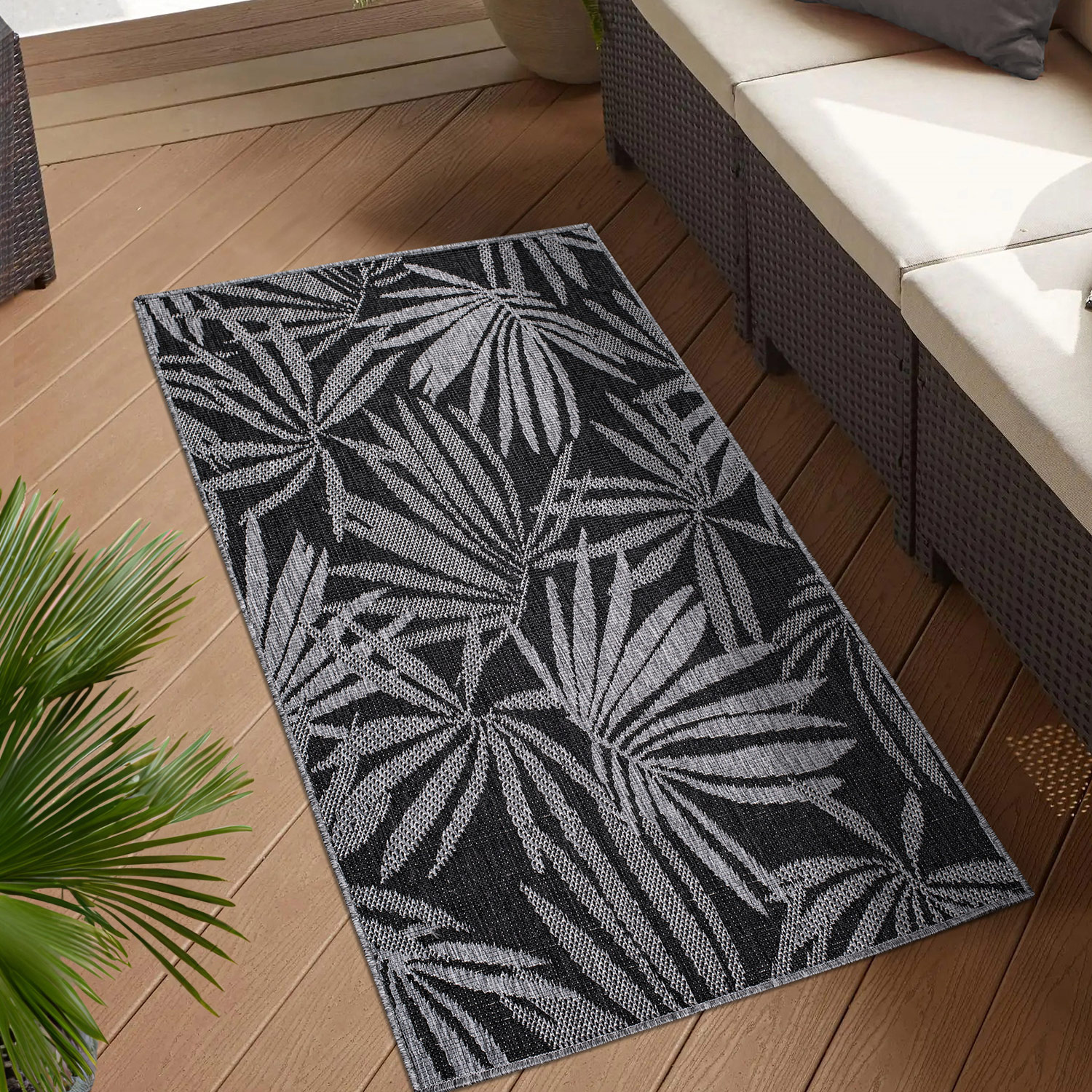 Duo Buitenkleed - Dubbelzijdig - In & Outdoor - Weerbestendig Tuinkleed - Grijs