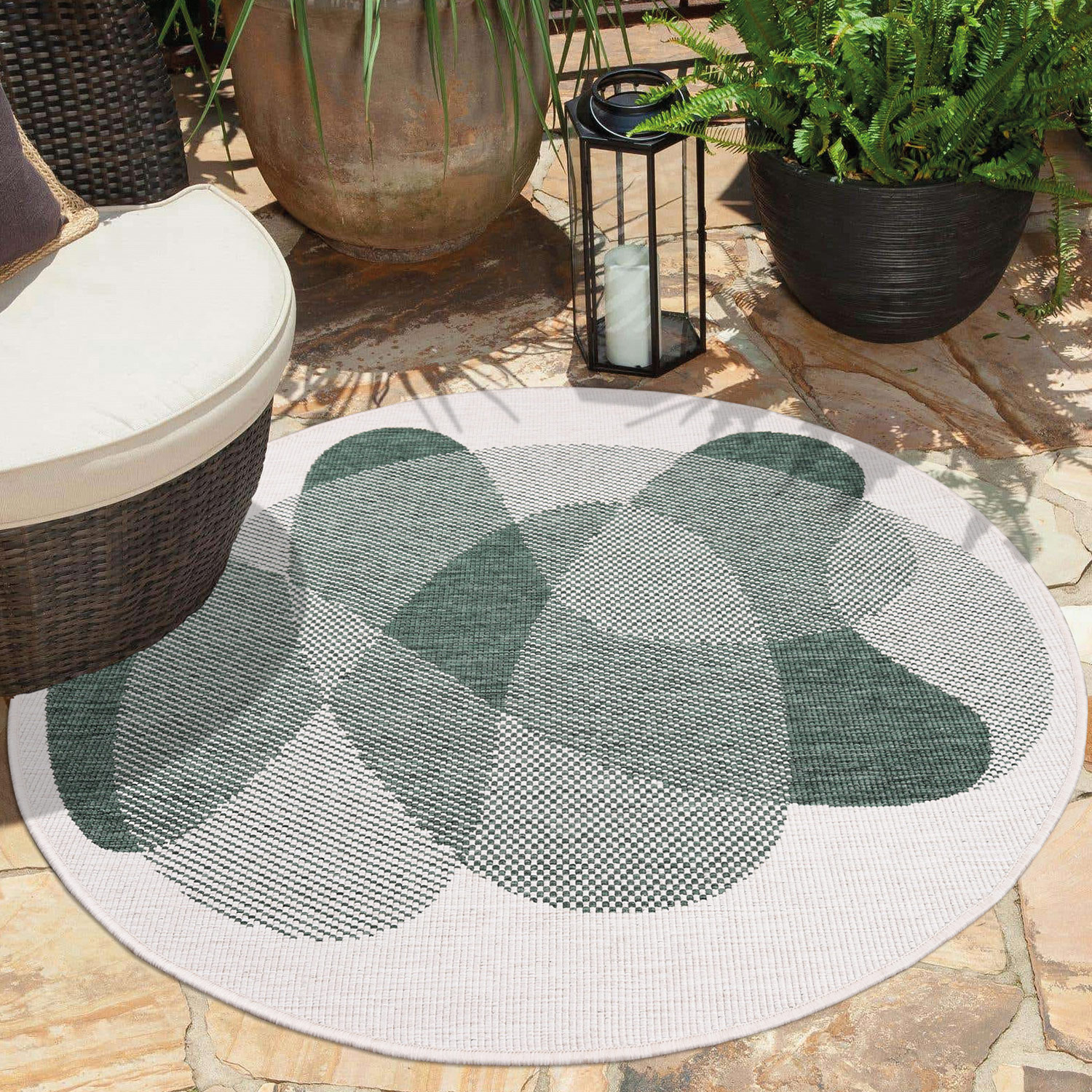 Duo Buitenkleed - Dubbelzijdig - In & Outdoor - Weerbestendig Tuinkleed - Groen