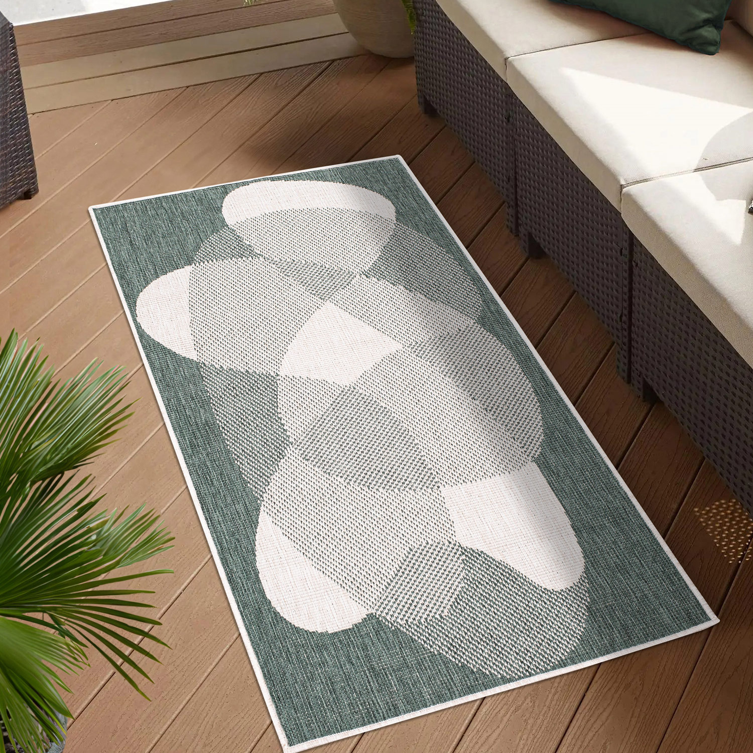 Duo Buitenkleed - Dubbelzijdig - In & Outdoor - Weerbestendig Tuinkleed - Groen