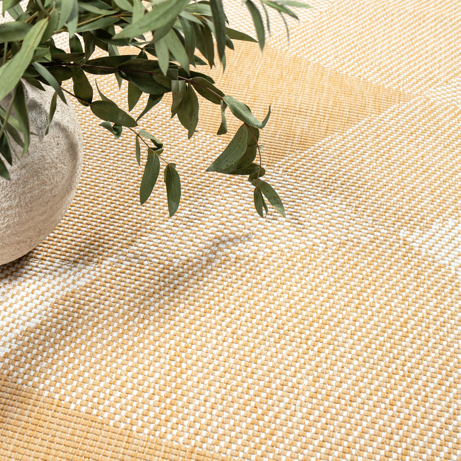 Duo Buitenkleed - Dubbelzijdig - In & Outdoor - Weerbestendig Tuinkleed - Geel