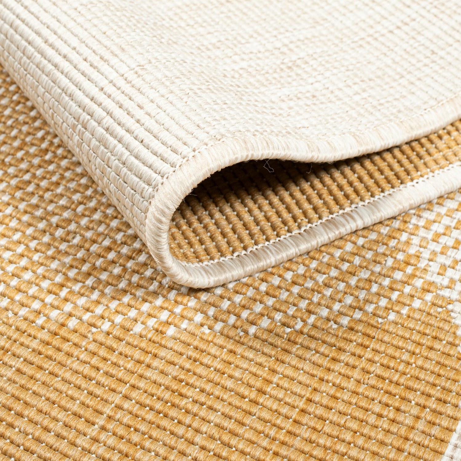 Duo Buitenkleed - Dubbelzijdig - In & Outdoor - Weerbestendig Tuinkleed - Geel