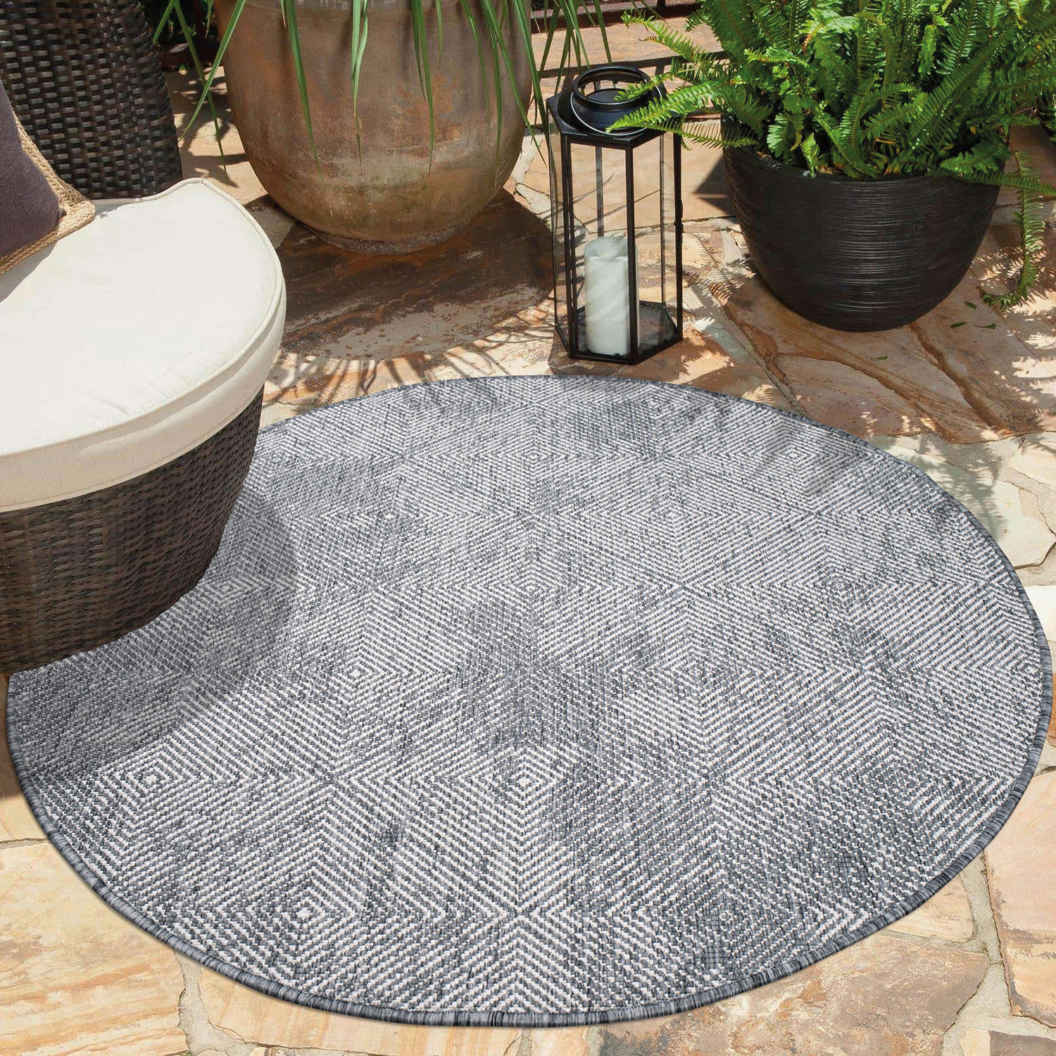 Duo Buitenkleed - Dubbelzijdig - In & Outdoor - Weerbestendig Tuinkleed - Grijs