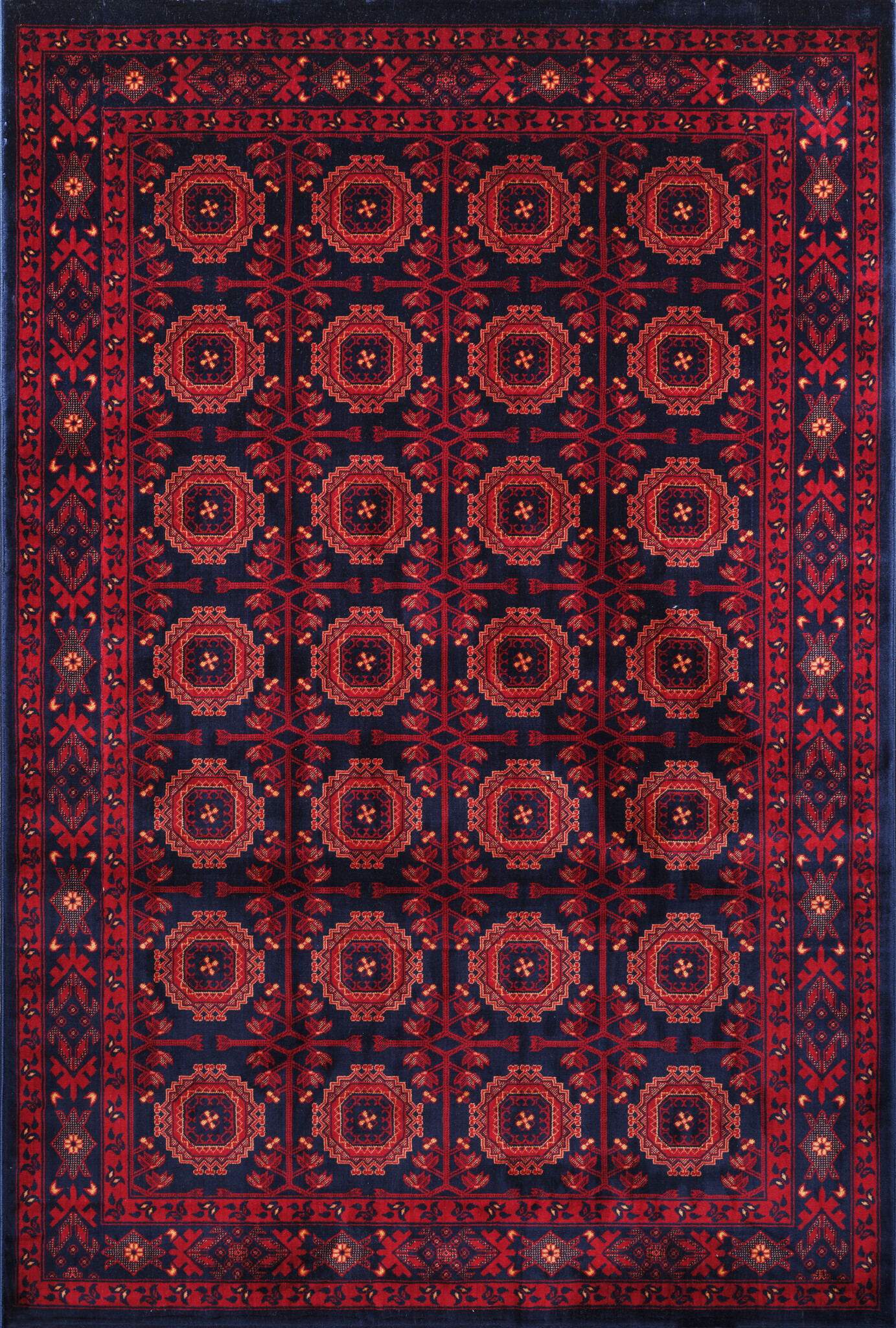 Keshan Oosters Vloerkleed - Laagpolig - Klassiek Vintage Tapijt - Blauw / Navy