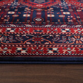 Keshan Oosters Vloerkleed Herat - Laagpolig - Klassiek Vintage Tapijt - Blauw / Navy