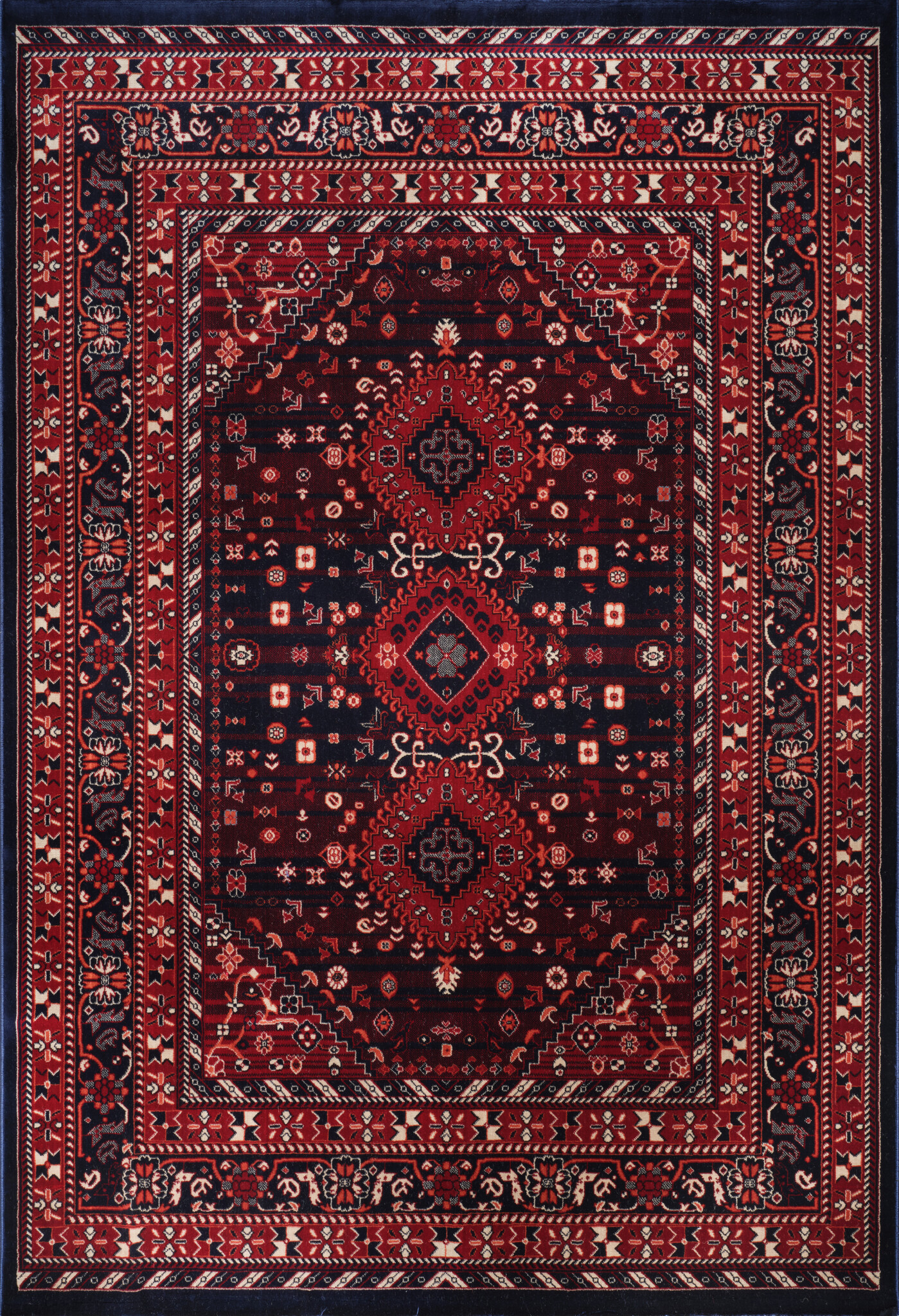 Keshan Oosters Vloerkleed Herat - Laagpolig - Klassiek Vintage Tapijt - Blauw / Navy