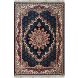 Isfahan Oosters Vloerkleed Klassiek Vintage Tapijt Blauw Navy