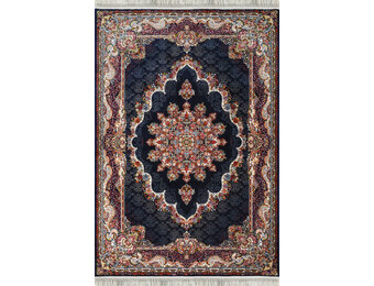 Isfahan Oosters Vloerkleed Nain - Laagpolig - Klassiek Vintage Tapijt - Blauw / Navy / Multi