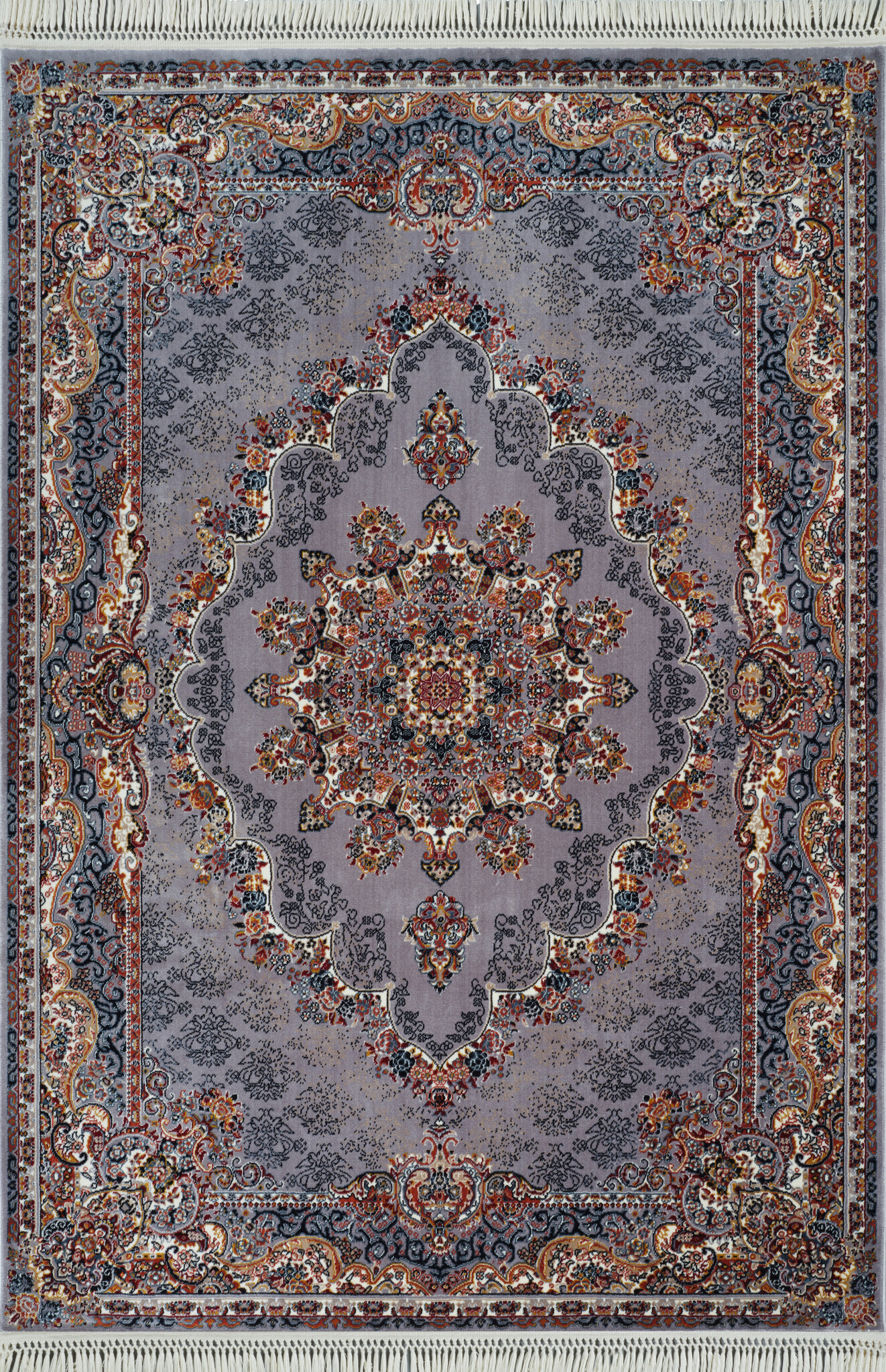 Isfahan Oosters Vloerkleed Nain - Laagpolig - Klassiek Vintage Tapijt - Grijs / Multi