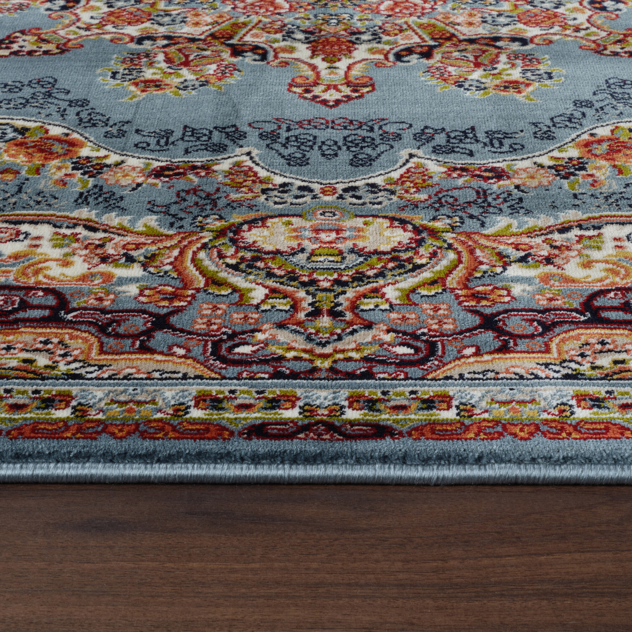 Isfahan Oosters Vloerkleed Klassiek Vintage Tapijt Blauw