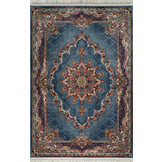 Isfahan Oosters Vloerkleed Nain - Laagpolig - Klassiek Vintage Tapijt - Blauw / Multi