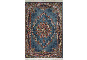 Isfahan Oosters Vloerkleed Klassiek Vintage Tapijt Blauw
