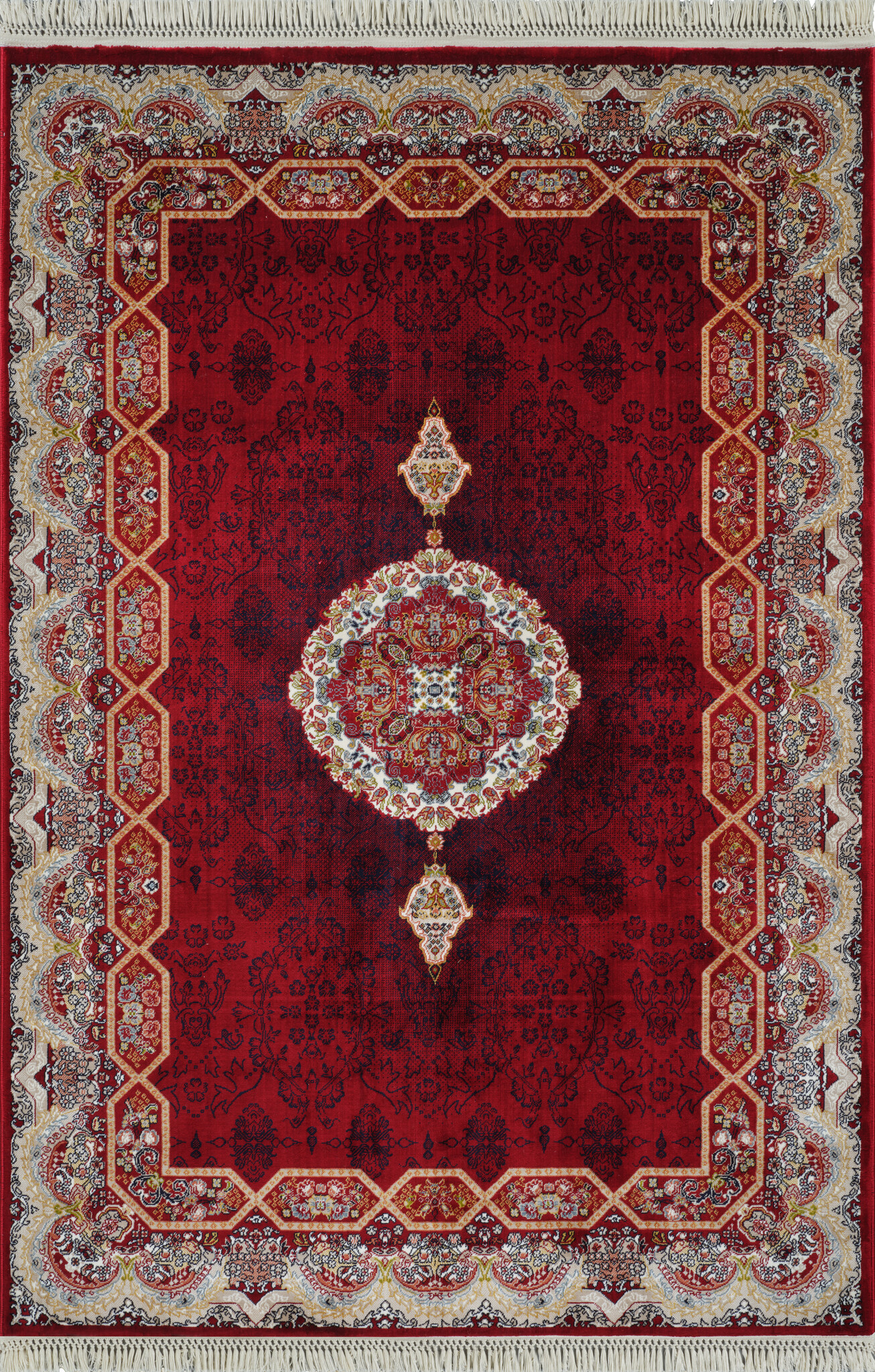 Isfahan Oosters Vloerkleed - Laagpolig - Klassiek Vintage Tapijt - Rood / Multi