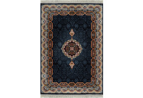 Isfahan Oosters Vloerkleed - Laagpolig - Klassiek Vintage Tapijt - Blauw / Navy / Multi