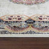 Isfahan Oosters Vloerkleed - Laagpolig - Klassiek Vintage Tapijt - Creme / Multi
