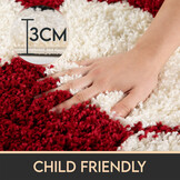 Tapijtenloods Fun Voetbal Kinderkamer Rond Vloerkleed Hoogpolig Rood Wit