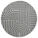 Berlin Japandi Rond Buitenkleed Grijs