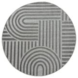 Berlin Outdoor - Japandi - Rond - Grijs - Buitenkleed Tuin - Weerbestendig -