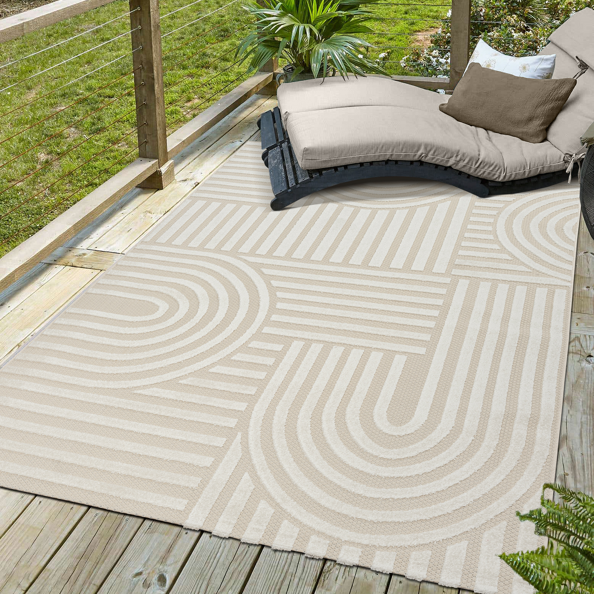 Berlin Outdoor - Japandi - Creme - Buitenkleed Tuin - Weerbestendig  -