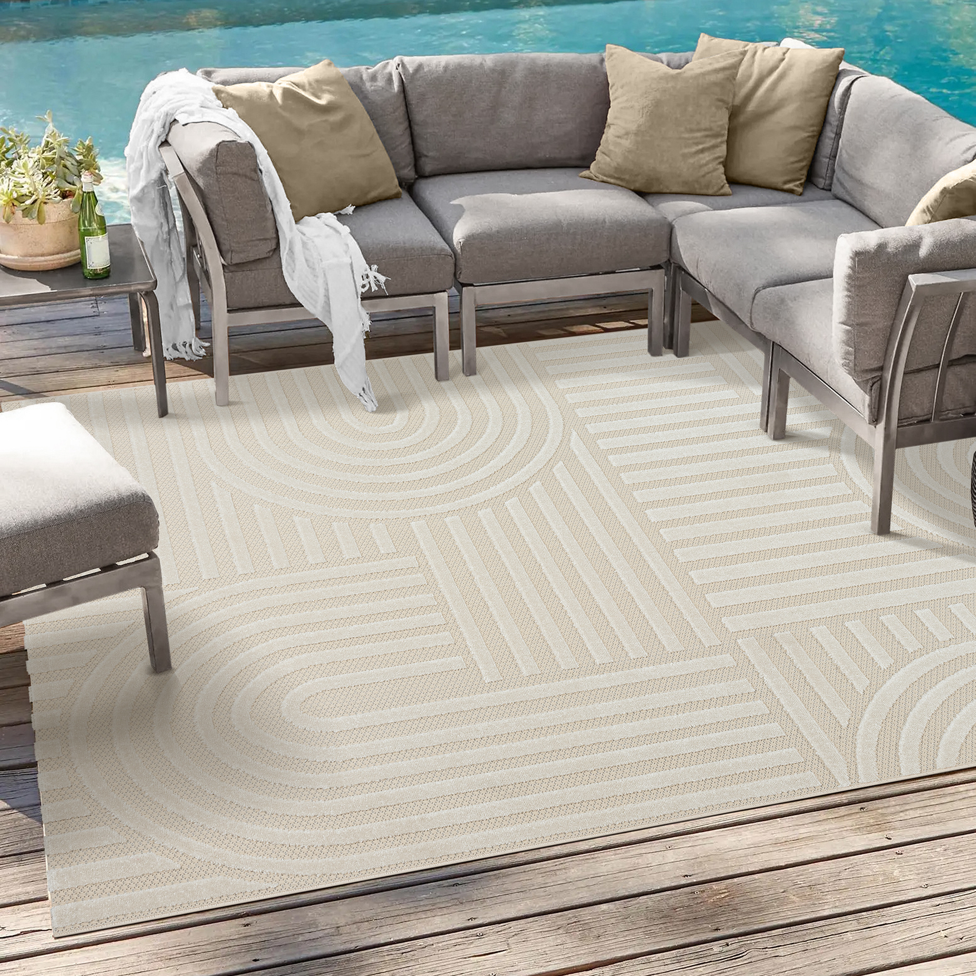Berlin Outdoor - Japandi - Creme - Buitenkleed Tuin - Weerbestendig -
