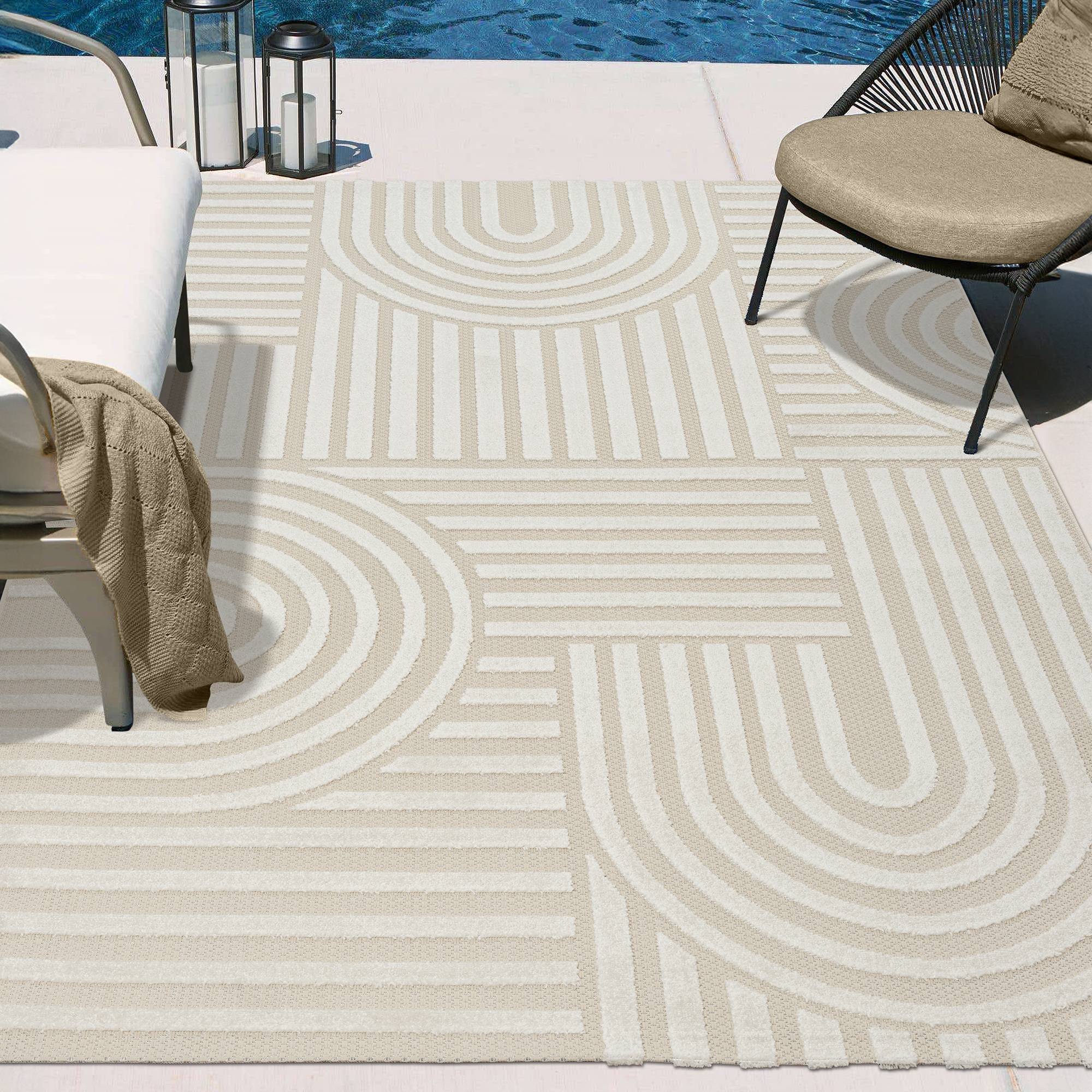 Berlin Outdoor - Japandi - Creme - Buitenkleed Tuin - Weerbestendig -