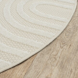 Berlin Outdoor - Japandi - Rond - Creme - Buitenkleed Tuin - Weerbestendig  -