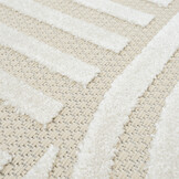 Berlin Outdoor - Japandi - Rond - Creme - Buitenkleed Tuin - Weerbestendig  -