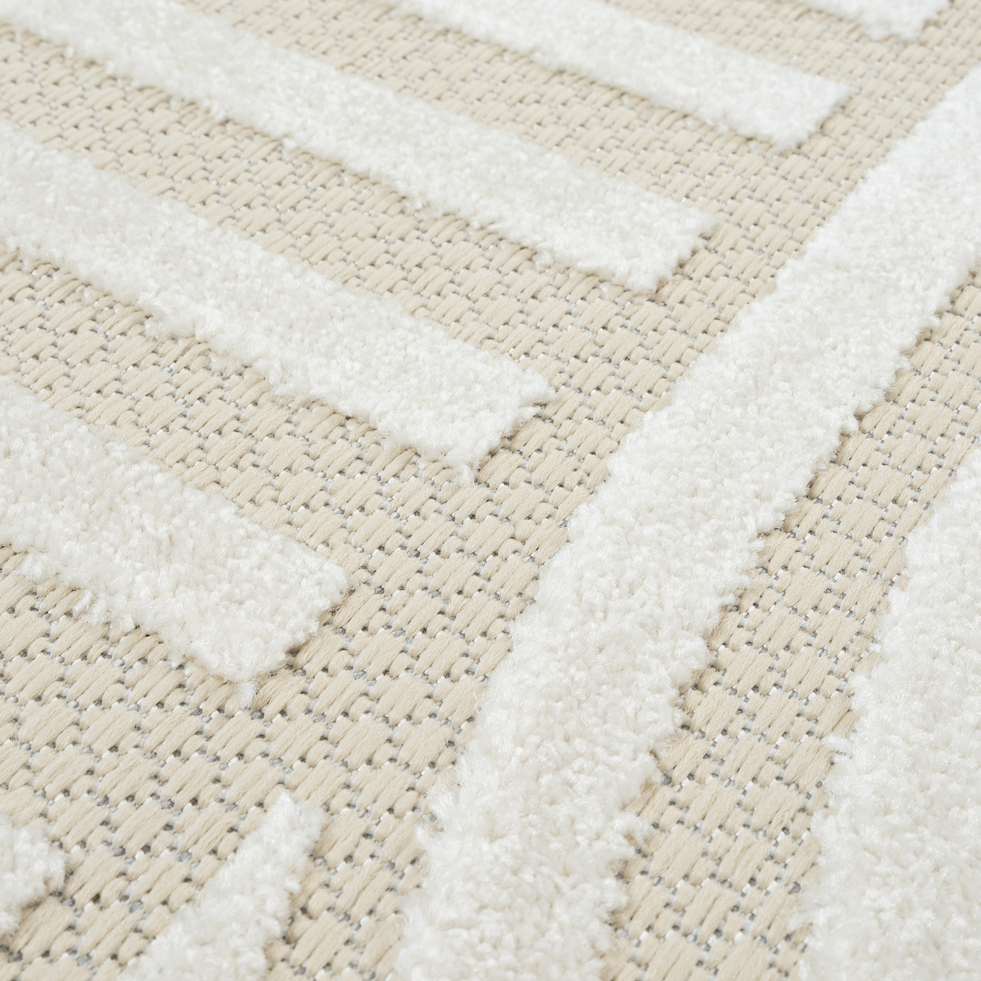 Berlin Outdoor - Japandi - Rond - Creme - Buitenkleed Tuin - Weerbestendig -