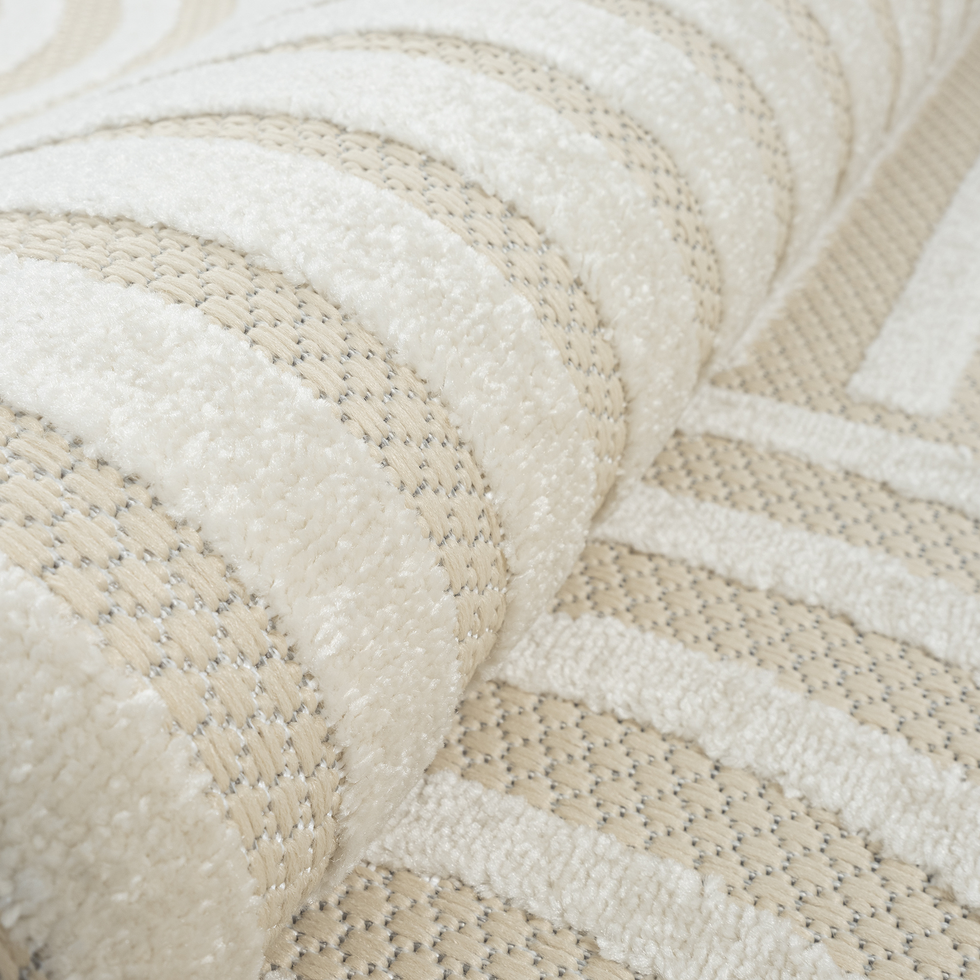 Berlin Outdoor - Japandi - Rond - Creme - Buitenkleed Tuin - Weerbestendig -