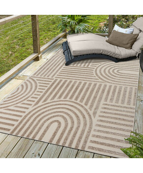 Berlin Outdoor - Japandi - Beige - Buitenkleed Tuin - Weerbestendig -