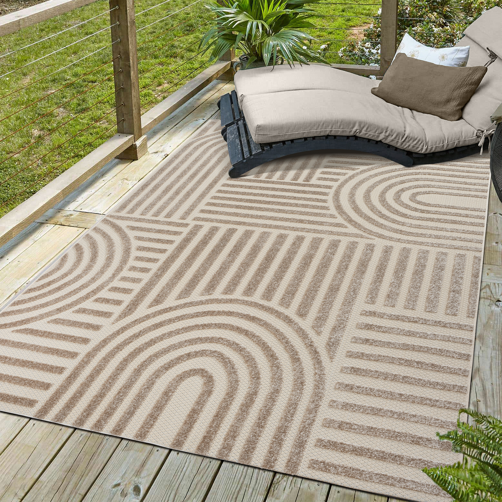 Berlin Outdoor - Japandi - Beige - Buitenkleed Tuin - Weerbestendig  -