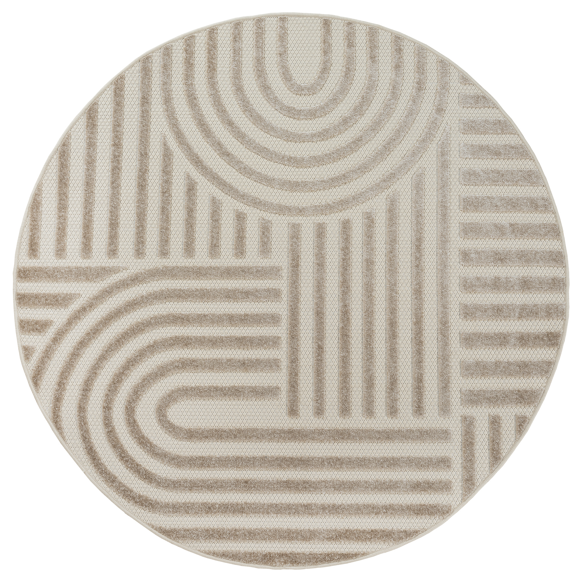 Berlin Japandi Rond Buitenkleed Beige