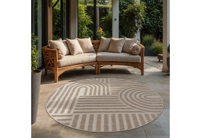 Berlin Japandi Rond Buitenkleed Beige