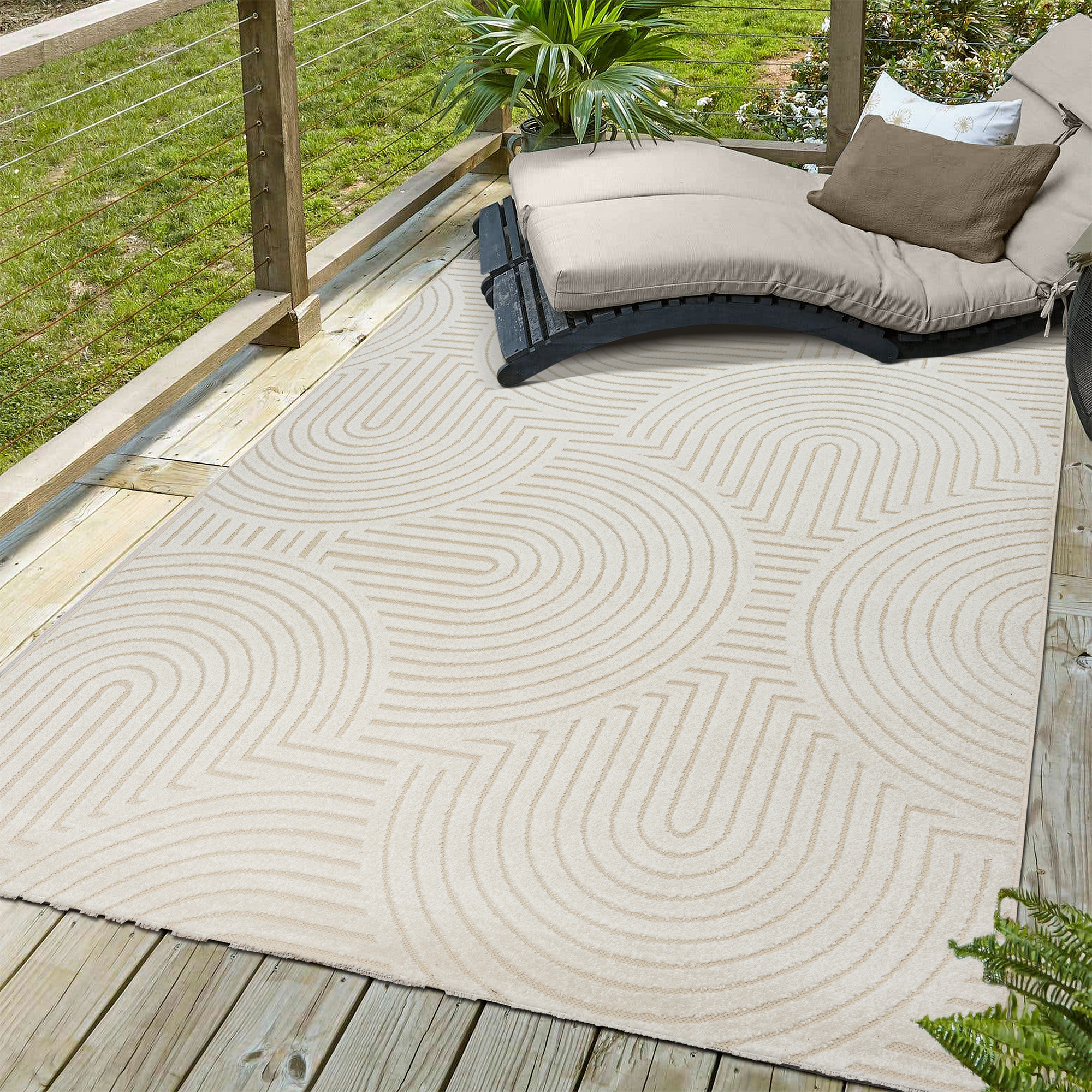 Berlin Outdoor - Japandi - Creme - Buitenkleed Tuin - Weerbestendig  -