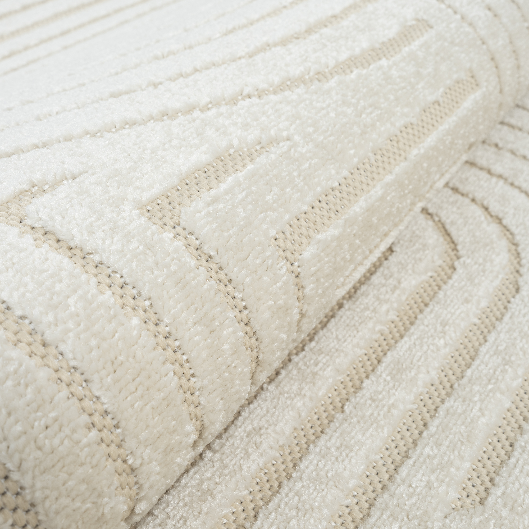 Berlin Outdoor - Japandi - Rond - Creme - Buitenkleed Tuin - Weerbestendig -