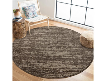 Relax Oslo - Laagpolig Effen Vloerkleed - Rond - Modern Tapijt - Bruin