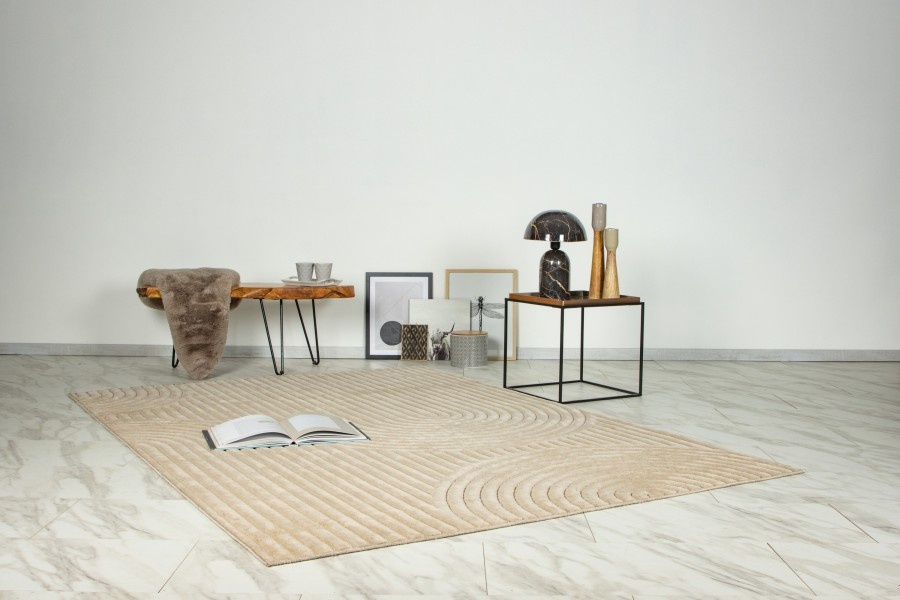 Viva Indoor & Outdoor - Japandi Buitenkleed - Effen Vloerkleed Tuin - Beige
