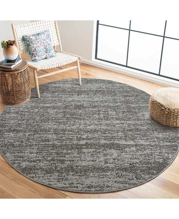 Rond Vloerkleed 120 Cm Modern Minimalisme Kleurblokken Nachtkastje Marineblauw
