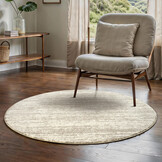 Relax Oslo - Laagpolig Effen Vloerkleed - Rond - Modern Tapijt - Creme