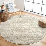 Relax Oslo - Laagpolig Effen Vloerkleed - Rond - Modern Tapijt - Creme